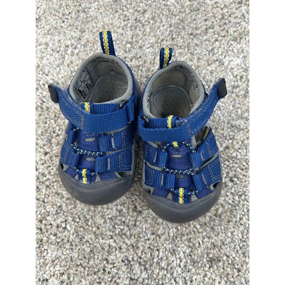 Keen Seacamp II CNX Blue Yellow Kids Sandals Size 4 Toddler 1021492 Water Shoes